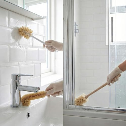 Bottle Brush & Dish Scrubber Set (3 Pack) - Kitchen Cleaning Kit with L-Shape Bottle Cleaner, Round Pan Brush & Detail Scrubber - Multi-Use for Bottles, Pots, Pans & Glassware - size: 3 Piece Set - Bottle + Pan + Detail
