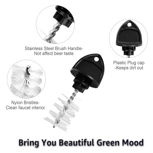 MRbrew Beer Faucet Cap & Plug Covers 15 Pack Beer Tap Cap Plug Brush, Draft Beer Faucet Rubber Soother Sanitary Covers, Cleaning Brush Cleaning Tap Kit for Kegerator Draft Beer Faucet (6+6+3)