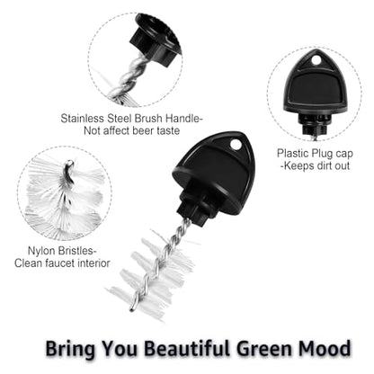MRbrew Beer Faucet Cap & Plug Covers 15 Pack Beer Tap Cap Plug Brush, Draft Beer Faucet Rubber Soother Sanitary Covers, Cleaning Brush Cleaning Tap Kit for Kegerator Draft Beer Faucet (6+6+3)