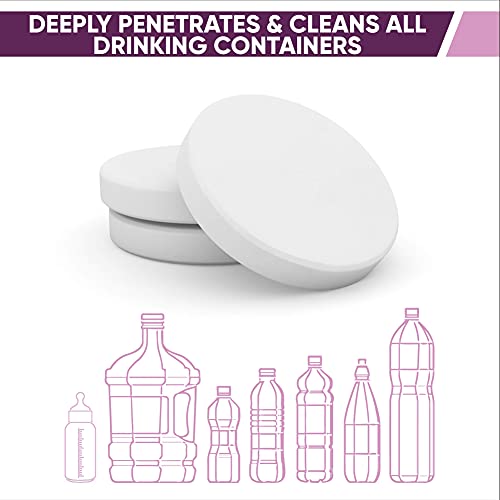 CleanHike (3) Baby Water Bottle Cleaning Tablets - (90 Pack) Natural Bottle Cleaner for Milk Bottles Tabs for Stainless Steel and Plastic Kid's Tumbler - Individually Packed