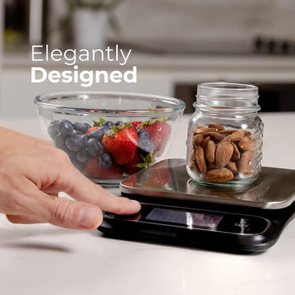 Fradel 0.1g Digital Kitchen Food Scale in Grams & Ounces - 11lb, for Cooking, Baking, Weight Loss - Square - style: Square