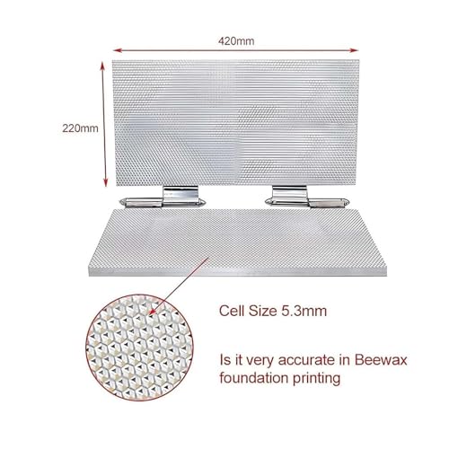 Beeswax Foundation Sheet Mold, Natural Beeswax Foundation Sheets - 220x420mm, 4.9mm/5.4mm Eye Comb Press Tool for Beekeeping Supplies & Equipment(41.5 * 19.5 4.9mm) - size: 41.5*19.5 4.9mm