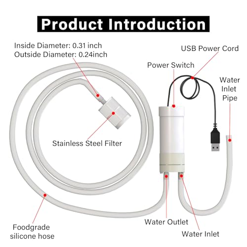 Portable USB Electric Auto Siphon Self Priming Beer Transfer Pump Kit, Food Grade Pump for Home Brew Beer,Wine, Beverages,Mead and Kombucha, 2LPM No Mess Leak, 197 Inch Hose