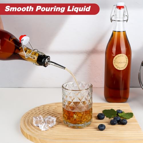 1 Liter Swing Top Glass Bottles, 4 Pack 33 oz Flip Top Bottles with Airtight Stopper for Home Brewing, Kombucha, Beer, Kefir, Beverages
