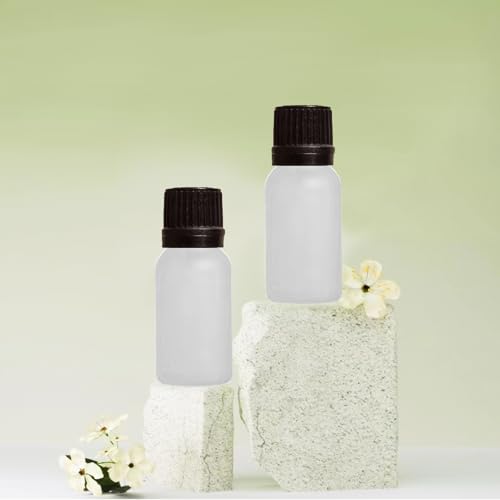 24 Pack 10ml Clear Frosted Glass Essential Oils Bottles Empty Glass Dropper Vials Sample Bottle With Orifice Reducer and lid,for Aromatherapy Oils (Frosted, 10ml) - color: Frosted
