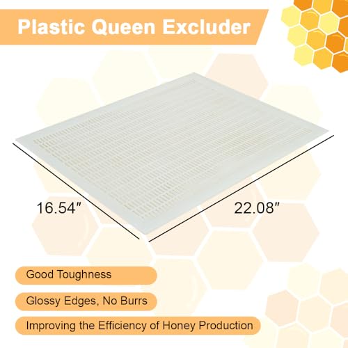 1 Set 10 Frame Langstroth Beehive Parts Kit, 100% Beeswax for Beekeeping Equipment (Telescoping Top Cover, Inner Cover, Bee Escape, Plastic Queen Excluder, Solid Bottom Board)