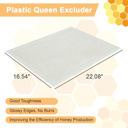 1 Set 10 Frame Langstroth Beehive Parts Kit, 100% Beeswax for Beekeeping Equipment (Telescoping Top Cover, Inner Cover, Bee Escape, Plastic Queen Excluder, Solid Bottom Board)