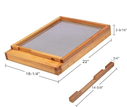 Beehive Screened Bottom Board Dipped in 100% Beeswax,Langstroth 10 Frame Bee Hive Screen Bottom Board with Entrance Reducer for Bee Hive Beekeeping Backyard - size: 1 Pack 10 Frame