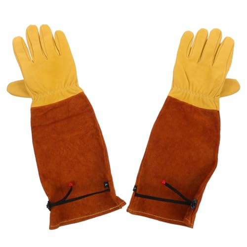 Leather Gardening Gloves Thorn-resistant Long Sleeve Protective Gloves for Men and Women L Size for Beekeeping Welding and Outdoor Gardening Tasks