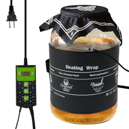 Kombucha Heating Wrap Even Heating Kombucha Jar Heater Wrap Waterproof Fermentation Heating Pad Fermentation Heater Wrap with Precise Temperature Control for Home Fermentation 5.5×20.8in