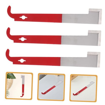 LIOOBO 3pcs Stainless Steel Beekeeping Hive Tool J Shaped Frame Lifter Scraper for Easy Hive Maintenance Essential Equipment for Beekeepers Ergonomic Grip for Effortless Use