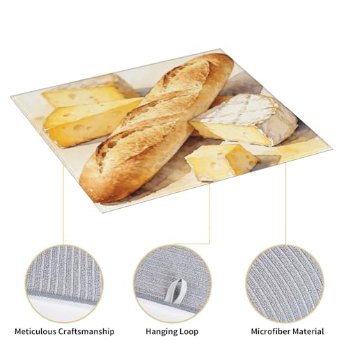 Cheese Set Microfiber Dish Drying Mat Ultra Absorbent Kitchen Counter Top Cushion Absorbent Drainer Pad