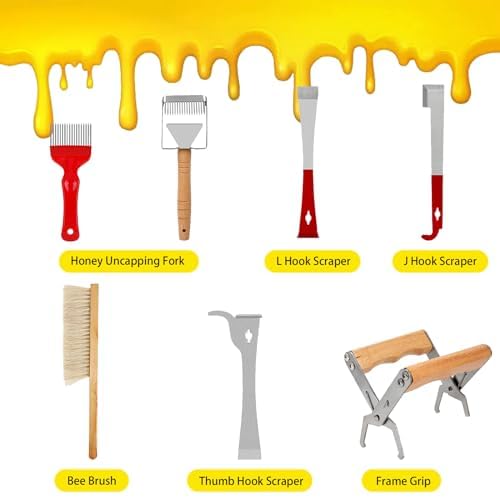 Beekeeping Supplies - 30Pcs Beehive Starter Kit, Bee Keeping Supplies-All Beekeeping Tools and Equipment, Bee Smoker Kit for Beekeeping for Beginners and Professionals (30Pcs Beekeeping Supplies Kit)