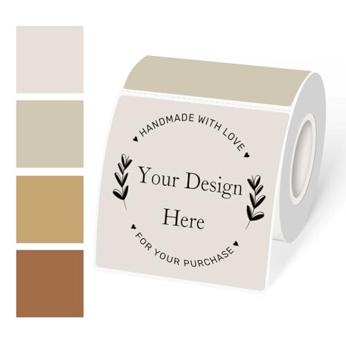 Square Thermal Labels Stickers 3"x3", Self-Adhesive Waterproof Square Direct Thermal Labels Stickers, Perforation Line Design- 300 Sheets/Autumn Colors - color: Morandi, size: Square 3'' X 3''