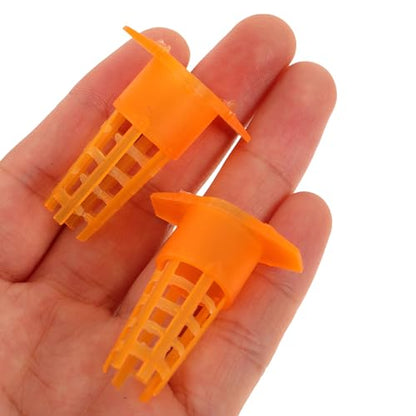 Happyyami 100Pcs Queen Bee Cages Cover Beekeeping Catcher Cup Tube Plastic Bee Isolator Clip Beekeeper Rearing Tools Supplies