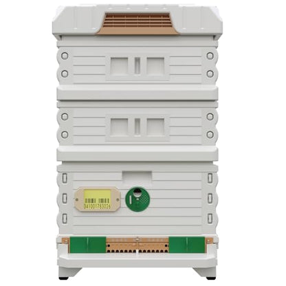 Apimaye Ergo Insulated 10 Frame Honey Maker 1 Deep 2 Medium Beehive Set (White Body Green Entrance)
