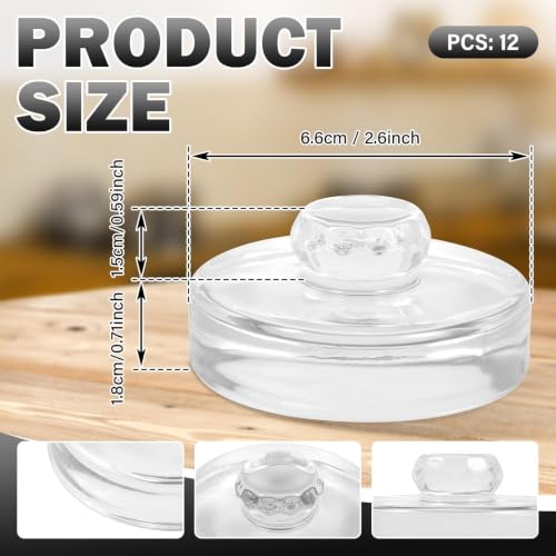 12Pcs Glass Fermentation Weights Kit for Beginners with Easy Grip Handle Transparent Pickle Glass Weights for Wide Mouth Mason Jars Pickles (Style 3) - color: Style 3