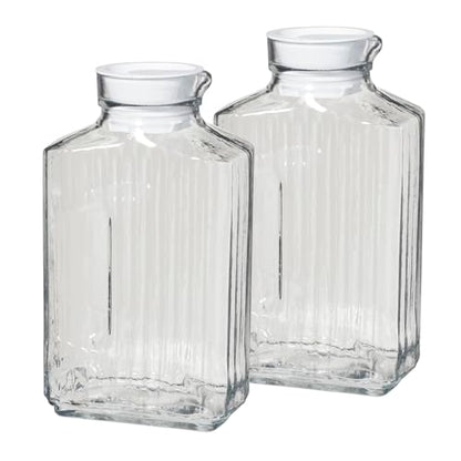 Anchor Hocking 2 Quart Bistro Pitcher with Lid, Pack of Two - size: 2 Quart, Set of 2