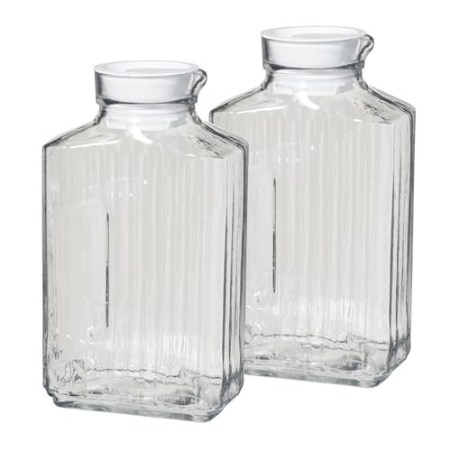 Anchor Hocking 2 Quart Bistro Pitcher with Lid, Pack of Two - size: 2 Quart, Set of 2