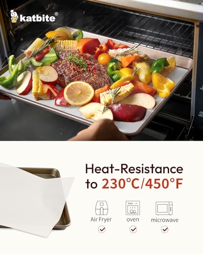 Katbite 350Pcs 9x13 In Parchment Paper Sheets, Heavy Duty White Baking Paper, Non-stick & Oil Proof for Oven, Air Fryer, Grilling, Steaming and Cooking Bread [Extra Strong Series] - size: 9"x13"-350