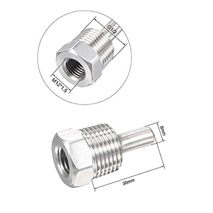 uxcell 8mm Dia G1/2 Thermowell Weldless Stainless Steel 304 with Cable Gland 30mm Length for Beer Fermenter, White - color: White, size: G1/2 x 30mm