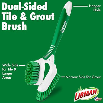 Libman Heavy Duty Scrub Brush Kit | Cleaning Brushes for Household Use | Tub Scrubber | Easy Grip Scrub Brush | Big Job Kitchen Brush | Dual Sided Tile & Grout Brush | 3 Different Brushes Included - style: Heavy Duty Scrub Brush Kit