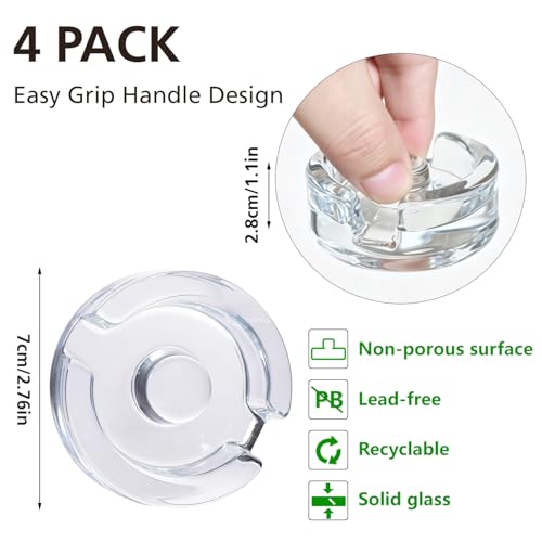 Fermentation Weight set of 4,Glass Fermenting Weights with Easy Grip Handle for Wide Mouth Mason Jars,Canning Weights for Home Pickling, Sauerkraut,Kimchi - style: Slotted(4 Pcs)