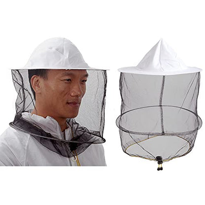 2 Pcs Beekeeping Apicultura Veil Hat Bee Keeper Hunting Cap Halloween Costume Gnats Insect Bug Mosquito Hats with Net Mesh