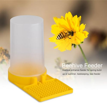 Bee Water Feeder for Beehive Entrance Transparent Yellow Plastic Drinking Bowl for Bees Durable Lightweight Feeder for Spring Build Up and Summer Hydration