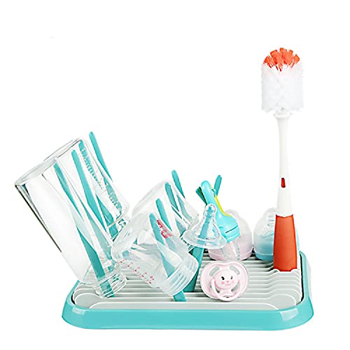 Baby Bottle Drying Rack Dryer Space Saving Travel Holder for Pump Cup Plastic Accessories - color: Green