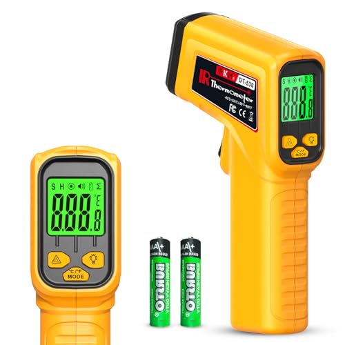 FKM Infrared Thermometer Gun Non-Contact Laser Temperature Gun -58°F~986°F | (-50°C~530°C) Adjustable Emissivity,Digital Thermometer Gun for Cooking,Oven,Griddle,Automotive,HVAC,Industrial,Not for Human - style: -58°F~986°F (-50°C~530°C)