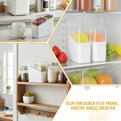 2Pcs Sliced Cheese Container Cheese Storage Container for Fridge Clear Airtight Cheeses Holder Keeper Saver for Ham Bacon Cream Cheeses 4.3X4.3X1.5 Inches