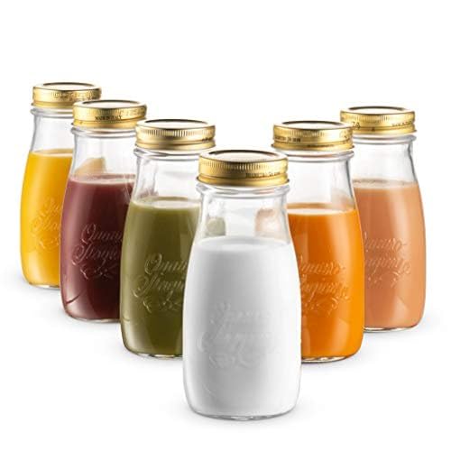Bormioli Rocco Quattro Stagioni Bottle - ClearGold, Set of 6 - size: 13.5 Oz