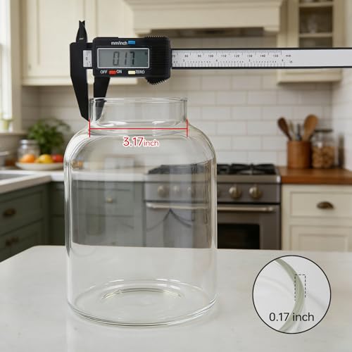 2-Pack Large Glass Flour and Sugar Storage Containers, 64 oz / 1900 ml Airtight Glass Jars with Wooden Lids, Clean & Elegant Canisters for Storing Rice, Pasta, Oats, Candy, Cookies and More - size: Small
