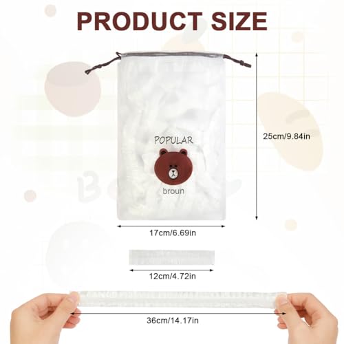 200 Pcs Fresh Keeping Bags, Reusable Elastic Food Storage Covers, Stretch Plastic Wrap Bowl Covers Preservation Bags, Elastic Storage Cover for Fruit Preservation and Food Storage
