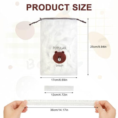 200 Pcs Fresh Keeping Bags, Reusable Elastic Food Storage Covers, Stretch Plastic Wrap Bowl Covers Preservation Bags, Elastic Storage Cover for Fruit Preservation and Food Storage