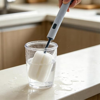 2pcs Bottle Brush，Water Bottle Cleaner Brush ，Sponge Brushes，Bottle Brushes for Cleaning，Long Handle Bottle Brush,Perfect for Bottles、 Water Bottles、 Tumblers、 Narrow Neck Containers