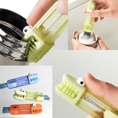 3 in 1 Multifunctional Cup Lid & Bottle Gap Cleaning Brush Set - Portable Crevice Cleaner for Tight Spaces, Home Kitchen Generic Use (3-Pack,Style2)
