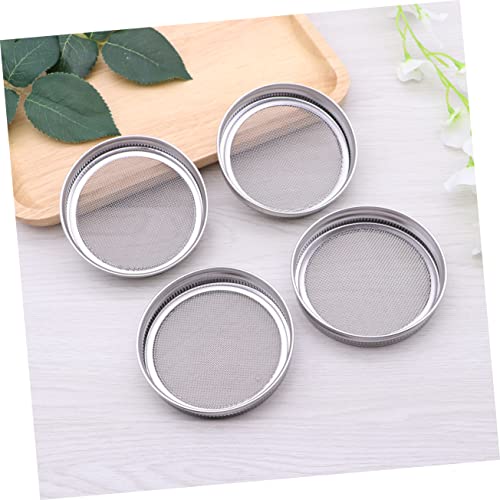 304 Stainless Mesh Sprouting Lids for Mason Jars Wide Mouth Jar Lids 4 Piece Set Versatile Use - size: Size 4