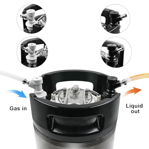 2.5 Gal Rubber Handle Corney Beer Keg 9.5L Premium Stainless Steel Homebrew Growler Leak Proof Lid Soda Barrel Home Brew