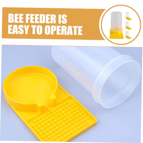 Mikikit Bee Feeder Station for Garden 4Pcs Beehive Water Feeding Cups Mesh Dish Reusable Beekeeping Supplies for Bees for Outdoor Feeding and Hydration
