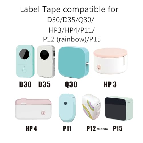 3Rolls White Label Tape 12mmx40mm Compatible with Phomemo D30 D35 Label Maker Waterproof Laminated Custom Stickers Office Labels Replacement (White)