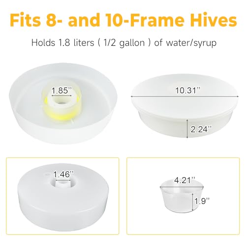 Upgraded Rapid Bee Top Feeder with Anti-Drowning Sponge Rings, Round Hive Top Feeders for 8-Frame and 10-Frame Bee Hives (1 Pack) - style: 1 Pack