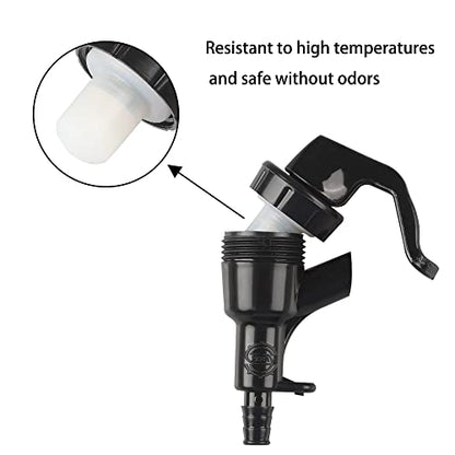 PERA 4 Pack Black Plastic Beer Dispensing Faucet Picnic Tap, Polished, 1/4" Barb Hose Connection, Up to 20 PSI Serving Pressure, 4 Pieces Homebrew Kit