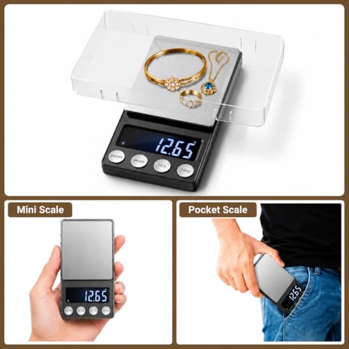 SKEAP Digital Coin Scale, Gram Scale 0.01g Accuracy for Coin Collectors, Bank Tellers and Home Use, Ideal Scale for Gold and Jewelry, 200g Capacity with Calibration Weight