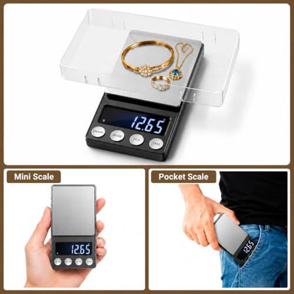 SKEAP Digital Coin Scale, Gram Scale 0.01g Accuracy for Coin Collectors, Bank Tellers and Home Use, Ideal Scale for Gold and Jewelry, 200g Capacity with Calibration Weight