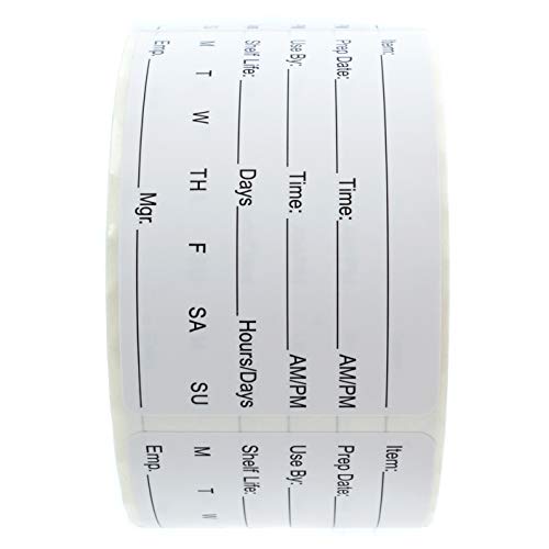 Restaurant Quality Shelf Life Labels / 500 Meal Prep Stickers/Use by Removable Labels / 2" x 3" Food Organization Sticker/Made in The USA - size: Removable 2” x 3”