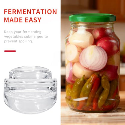 2Pcs Fermentation Glass Weights for Wide Mouth Jars - Pickle Bottles with Sealing Lids for Efficient Fermenting - Durable, Transparent Fermenting Lids and Weights for Sauerkraut (F Stripes) - size: F Stripes