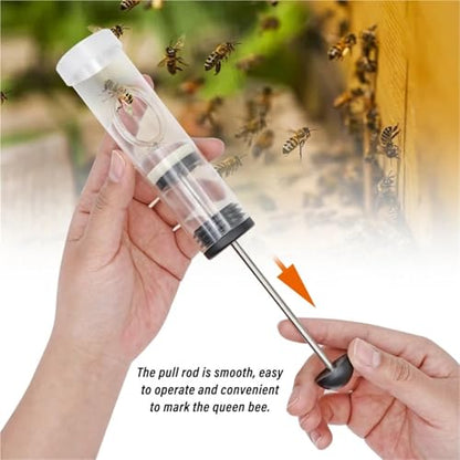 Bee Queen Marking Cage Bottle Box 2pcs Portable Queen Bee Marker Bottle Catcher Apiculture Labeled Tools Beekeeping Equipment Bee Queen Practical Box Clear