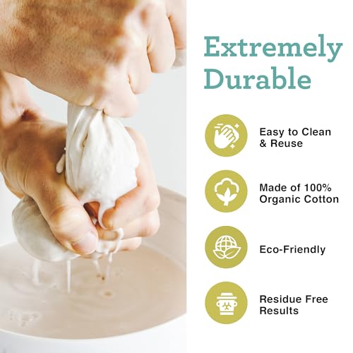 Euro Cuisine Nut Milk Bag - Cheese Cloth Bag for Straining Greek Yogurt, Organic Cheesecloth for Straining, Nut Milk Bag Reusable, Kava Strainer Bag, Nutmilk Mesh Bag (24"x24") - size: 24"x24"